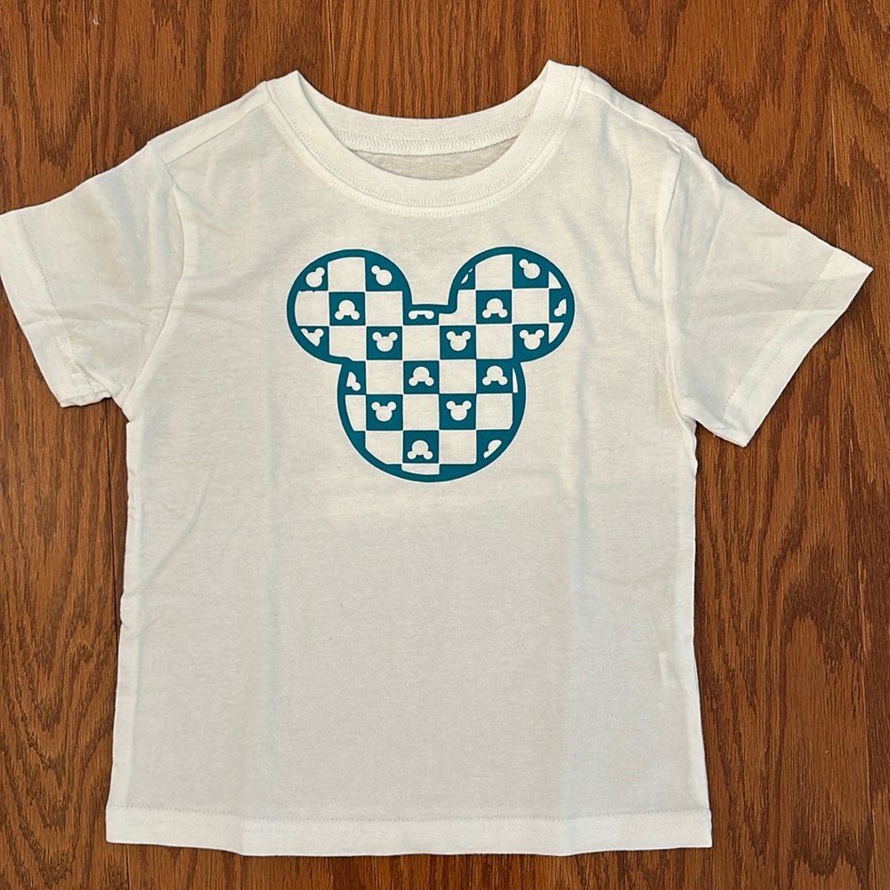 Toddler Disney Mickey Pattern 100% Cotton White Tee Sz.3T